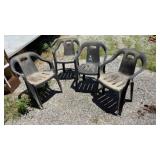 4 Plastic Lawn Chairs