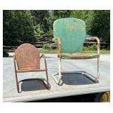 Vtg Metal Adult and Child Chairs