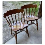 2-Vtg wooden Dining Chairs