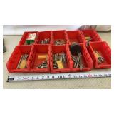 Red Plastic Organizers with Hardware