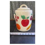 Vintage Cylinder McCoy Cookie Jar Painted Fruit