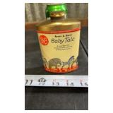 Vtg Bauer & Black Baby Talc tin featuring