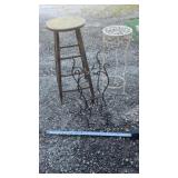 Vtg wrought iron plant stand, Metal Plant Stand,