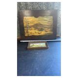 Primitive Farm Print on Wood Plaque, Small Wood
