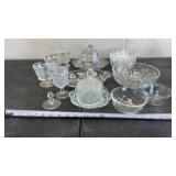 Clear Cut Glass Candy Dishes, Dessert Cups, Bowls