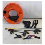 Bar Clamps, Cord Reel, black synthetic Holster