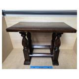 Wooden MCM Side Table 21 Inches High, 27 Inches