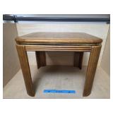 Wooden MCM Side Table 20 Inches High, 25 Inches