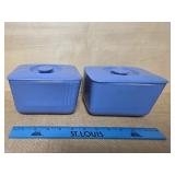 Two Westinghouse Blue Covered Baking &