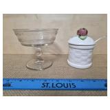 Turn 1900s Jelly Dish, Ceramic Glazed Basket
