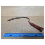 Swan Sickle Scythe Hand Forged Tool with Wooden