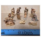 Hand Carved Wooden 11 Piece Nativity Set