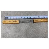 Vtg floating fishing knife with a wooden sheath