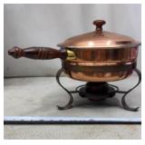Chaffing Copper Brass Fondue Pot Chafing Dish lid