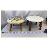 Wooden and Tapestry Footstools