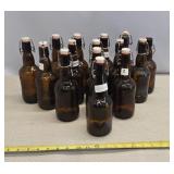 16oz amber brown glass beer bottles (15)
