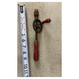 Antique hand crank eggbeater drill,
