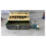 Heddon 282 Reel with Metal Tackle box and