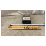 Cassette Tapes with Organizer, Wood Drum Sticks