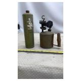 Metal Blow Torch and green propane cylinder