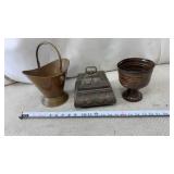 Copper Coal Skuttle, Antique jewelry or trinket
