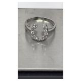 925 Sterling Silver Horseshoe Ring size 10