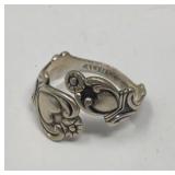 Vintage Avon Sterling Silver Floral Heart Spoon