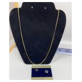 10k yellow gold necklace & Givenchy fashion stud