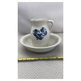 Vintage Pfaltzgraff Blue Floral Pitcher and Bowl