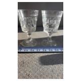 1976 Bicentennial wine glass goblets featuring