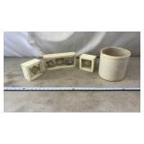 Crock and shell decor
