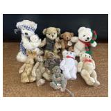 Stuffed animals with a coca cola bear