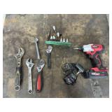 Hyper tough drill, drill bits, charger, wrenches