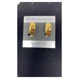 14K gold over sterling silver clip-on hoop