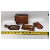 Western-style Wallet set features floral-embossed