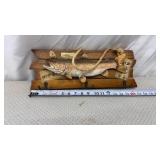 Wooden fish wall plaque coat hanger decor
