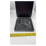 Sommelier wine tool set presented in a sleek,