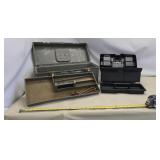 Two plastic tool boxes