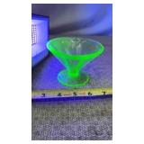 Green Depression Uranium Glass Dessert Cup