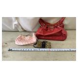 Kathy Van Zeeland red crocodile embossed handbag,