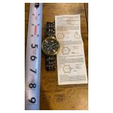 Geneva quartz watch Black & Gold 2 tone