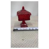 JEANNETTE WEDDING RED GLASS WEDDING BOWL & LID
