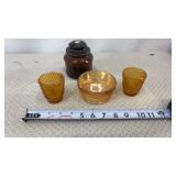 Marigold Dish, Amber Votives, Candy Dish
