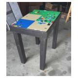 Lego table features a customized wooden frame