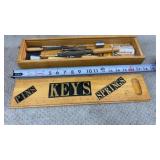 Vtg metal files with wooden handles