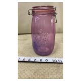 Frutta del Prato purple glass mason jar with a