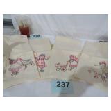 SET OF VTG HAND MADE EMBROIDERED TEA TOWELS