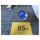 ART GLASS COBALT BLUE FLOWER
