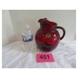 Anchor Glass Royal Ruby Pitcher