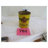 Vtg Pennzoil Oil Tough Film -Motor Oil Tin